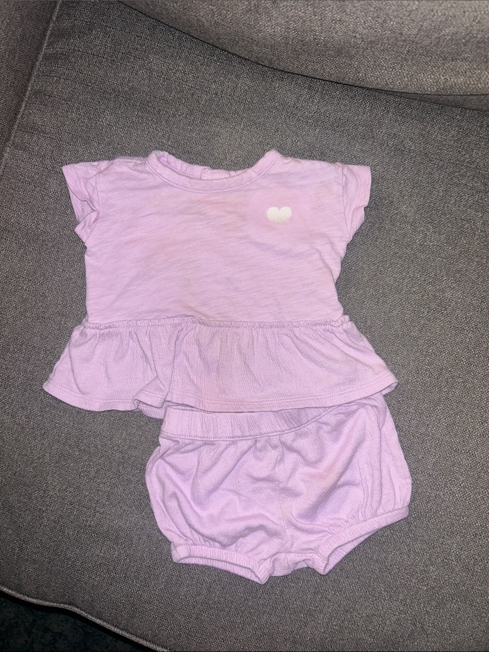 Carter's Lavender Ruffle Top and Diaper Cover Set